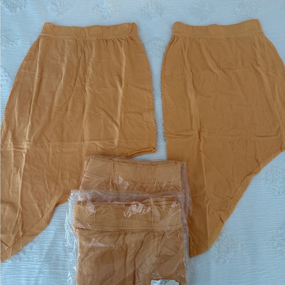 New Frank & Eileen Tee Lab Asymmetrical Skirt 100% Cotton Lined Lt. Orange - Picture 1 of 8
